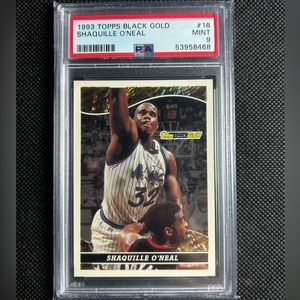 1993 Topps Black Gold #18 Shaquille O'Neal Magic HOF Psa 9 MINT🔥🔥🔥